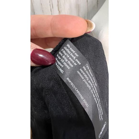 Eileen Fisher Women's Black Velvet Burnout Stripe Cap Sleeve Blouse Medium - Picture 7 of 7